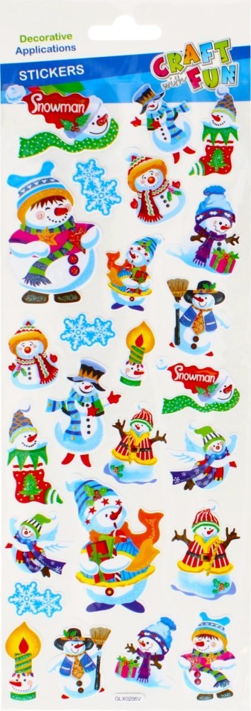 STICKERS CHRISTMAS SNOWMANS CRAFT WITH FUN 438612